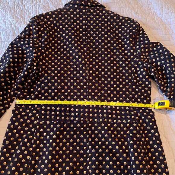 Women's Lands End Corduroy Blazer - Navy Blue & Yellow floral print, size 8 - Picture 10 of 10